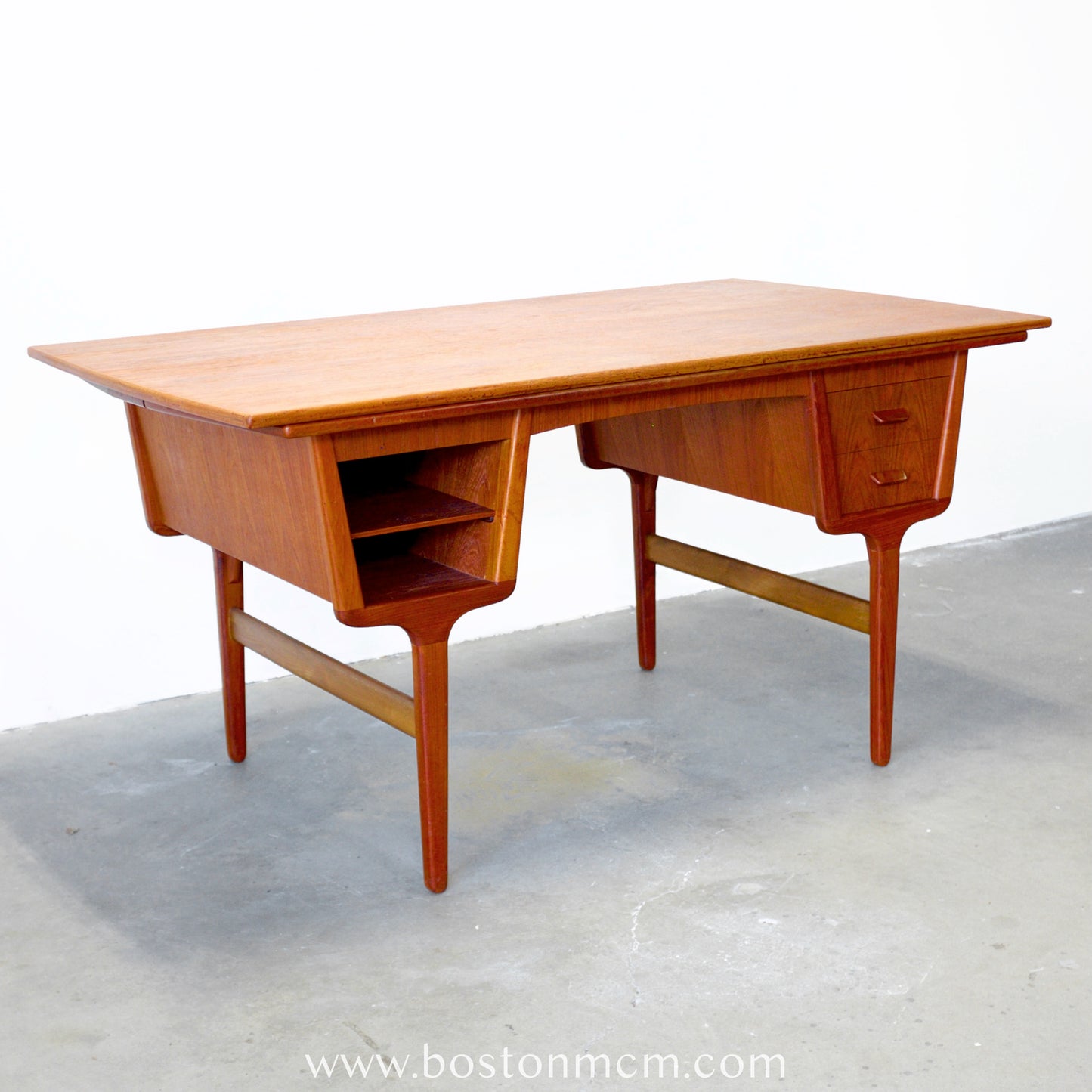 Munch Møbler Teak Desk with Draw Leaves - #A1506 - Designed by Carl Aage Skov