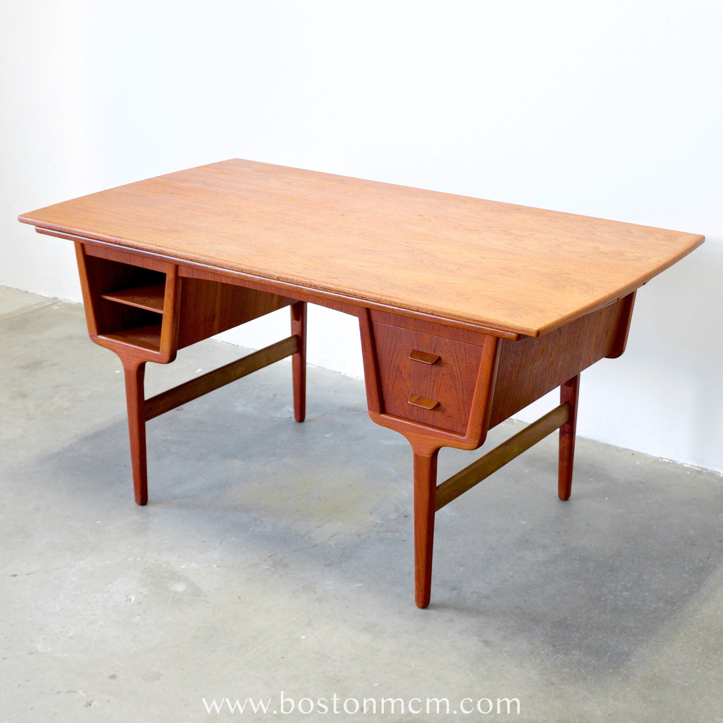 Munch Møbler Teak Desk with Draw Leaves - #A1506 - Designed by Carl Aage Skov