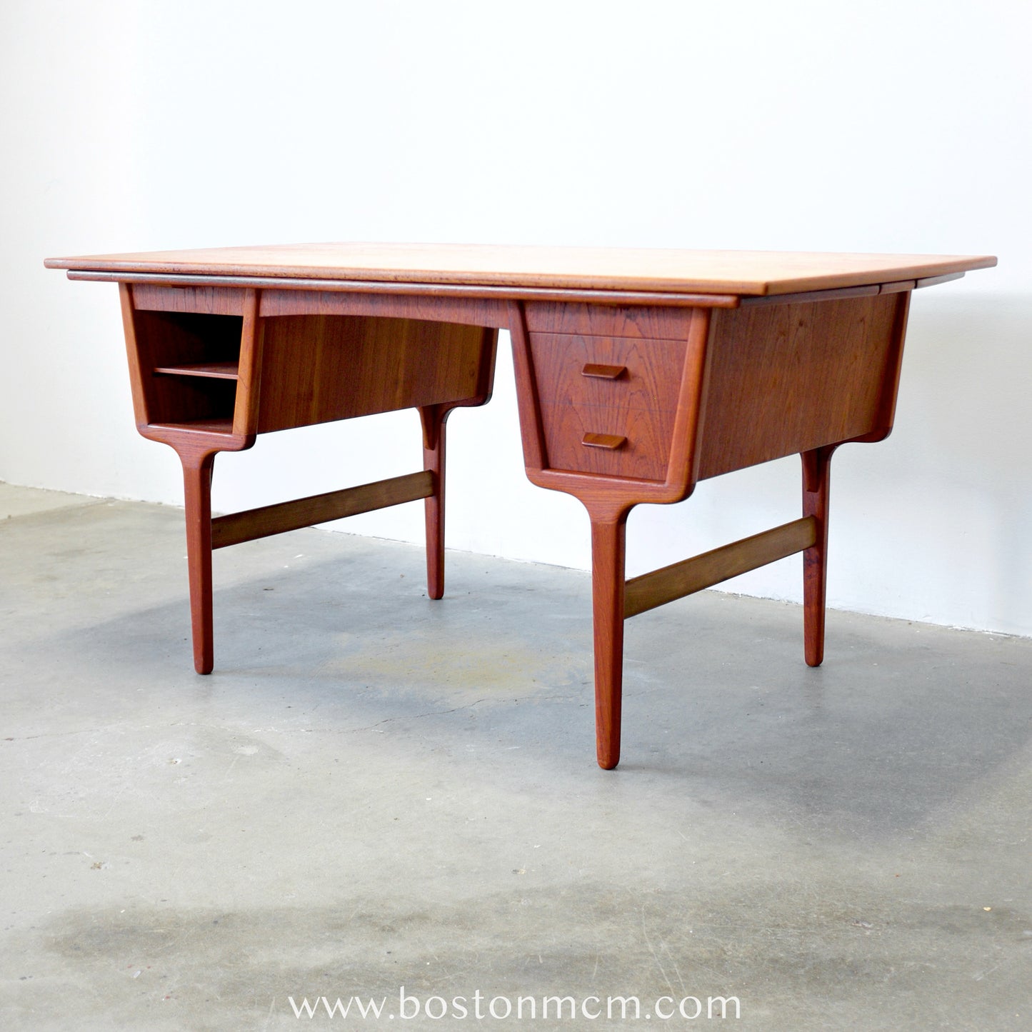 Munch Møbler Teak Desk with Draw Leaves - #A1506 - Designed by Carl Aage Skov