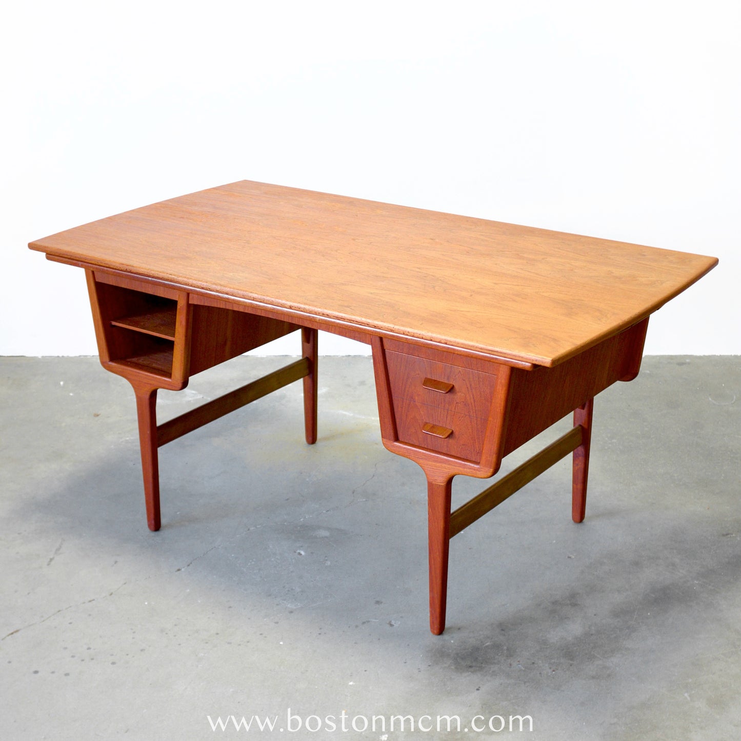 Munch Møbler Teak Desk with Draw Leaves - #A1506 - Designed by Carl Aage Skov
