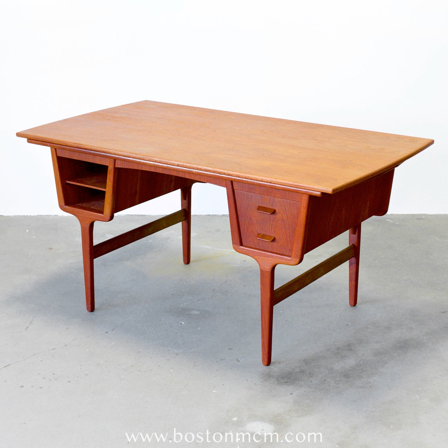 Munch Møbler Teak Desk with Draw Leaves - #A1506 - Designed by Carl Aage Skov