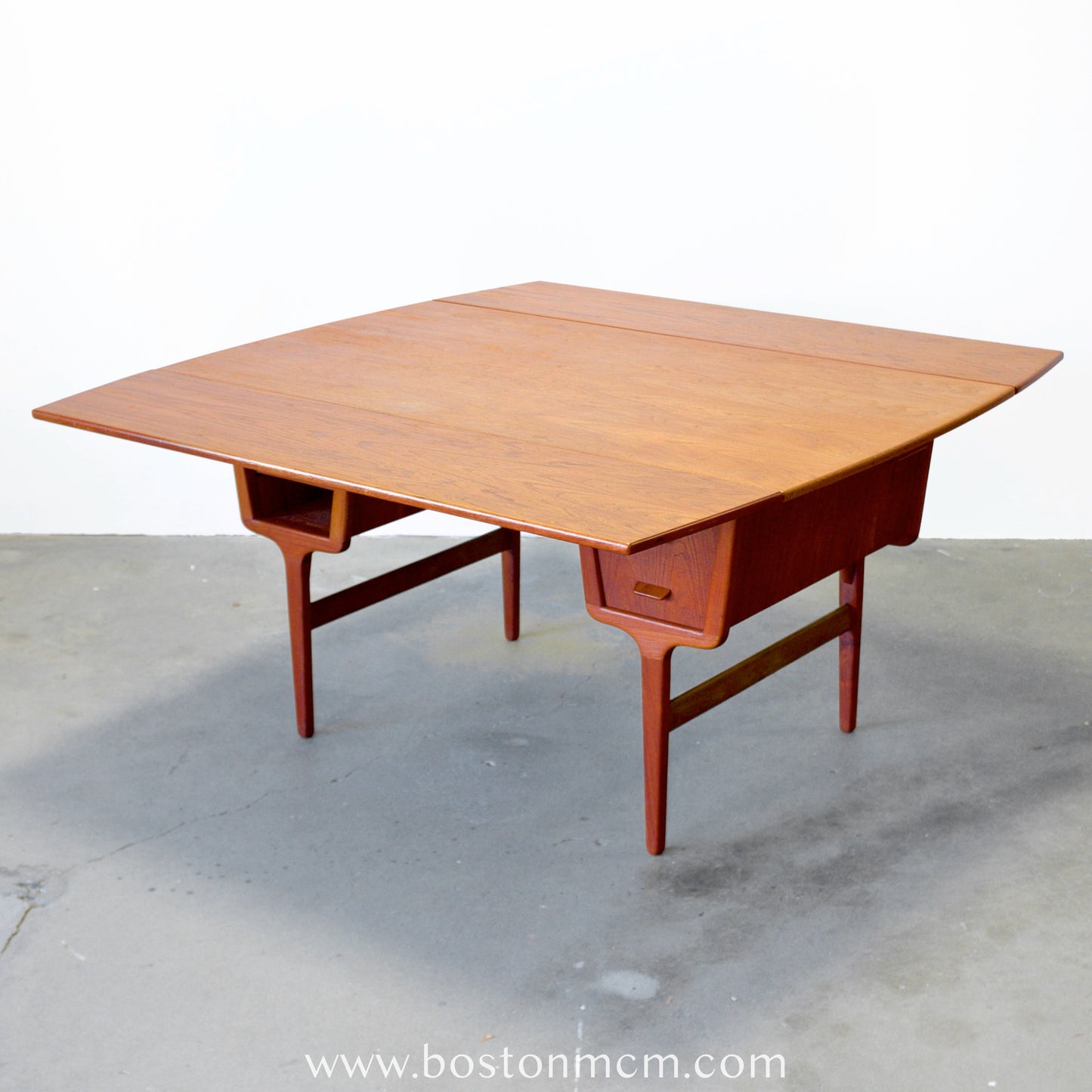 Munch Møbler Teak Desk with Draw Leaves - #A1506 - Designed by Carl Aage Skov
