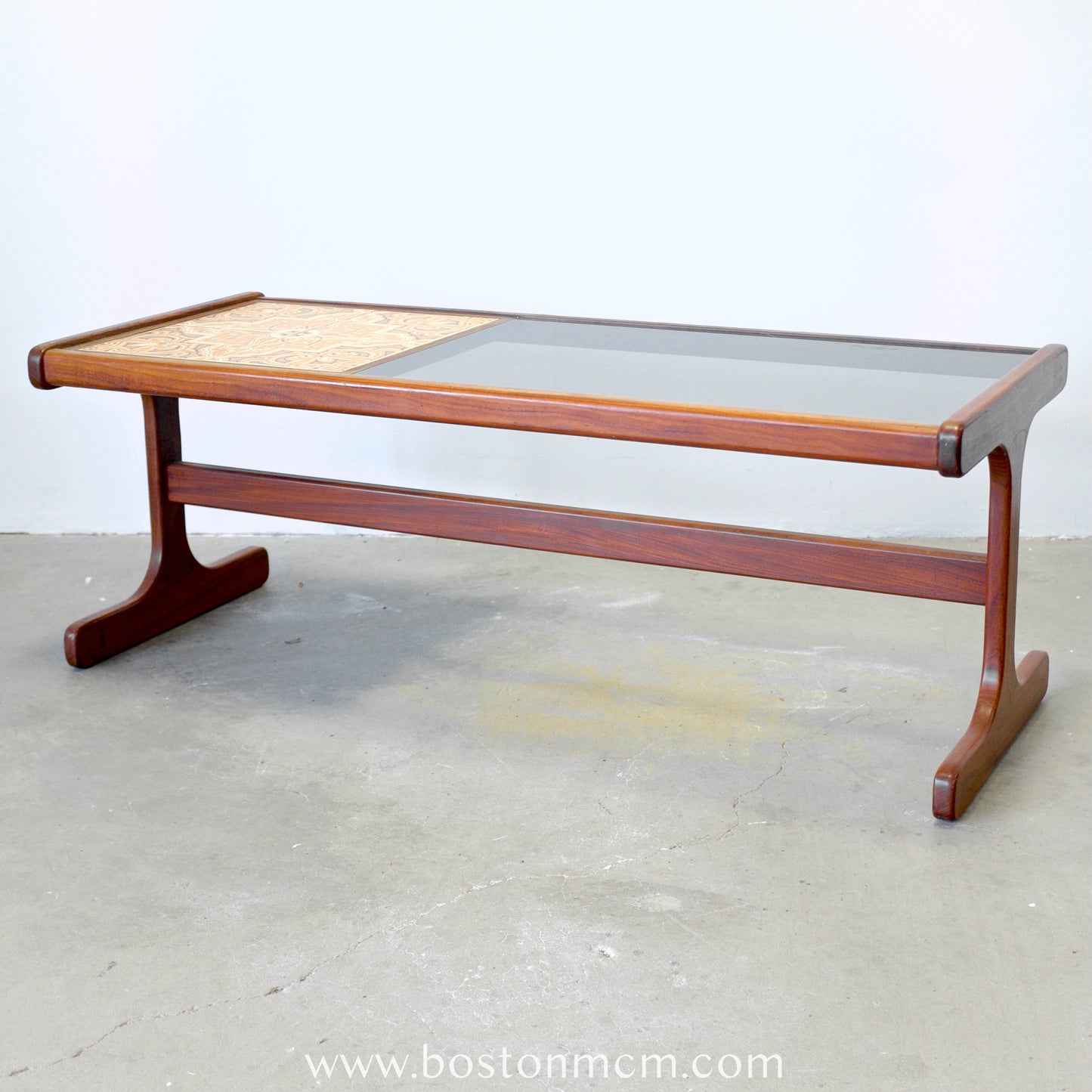 G-Plan Ceramic & Glass Top Teak Coffee Table - #B26