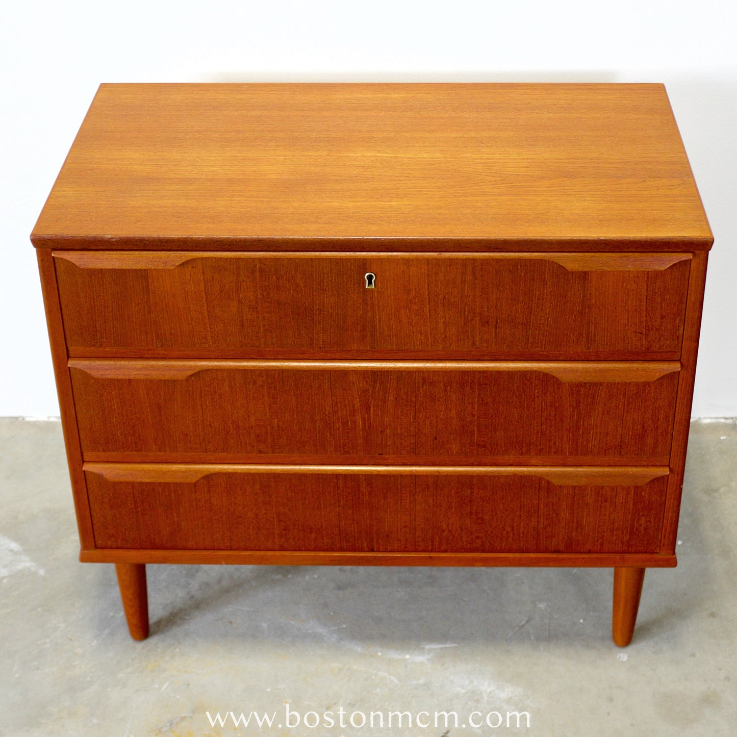 Danish Teak 3 Drawer Dresser / Chest of Drawers - #A1787