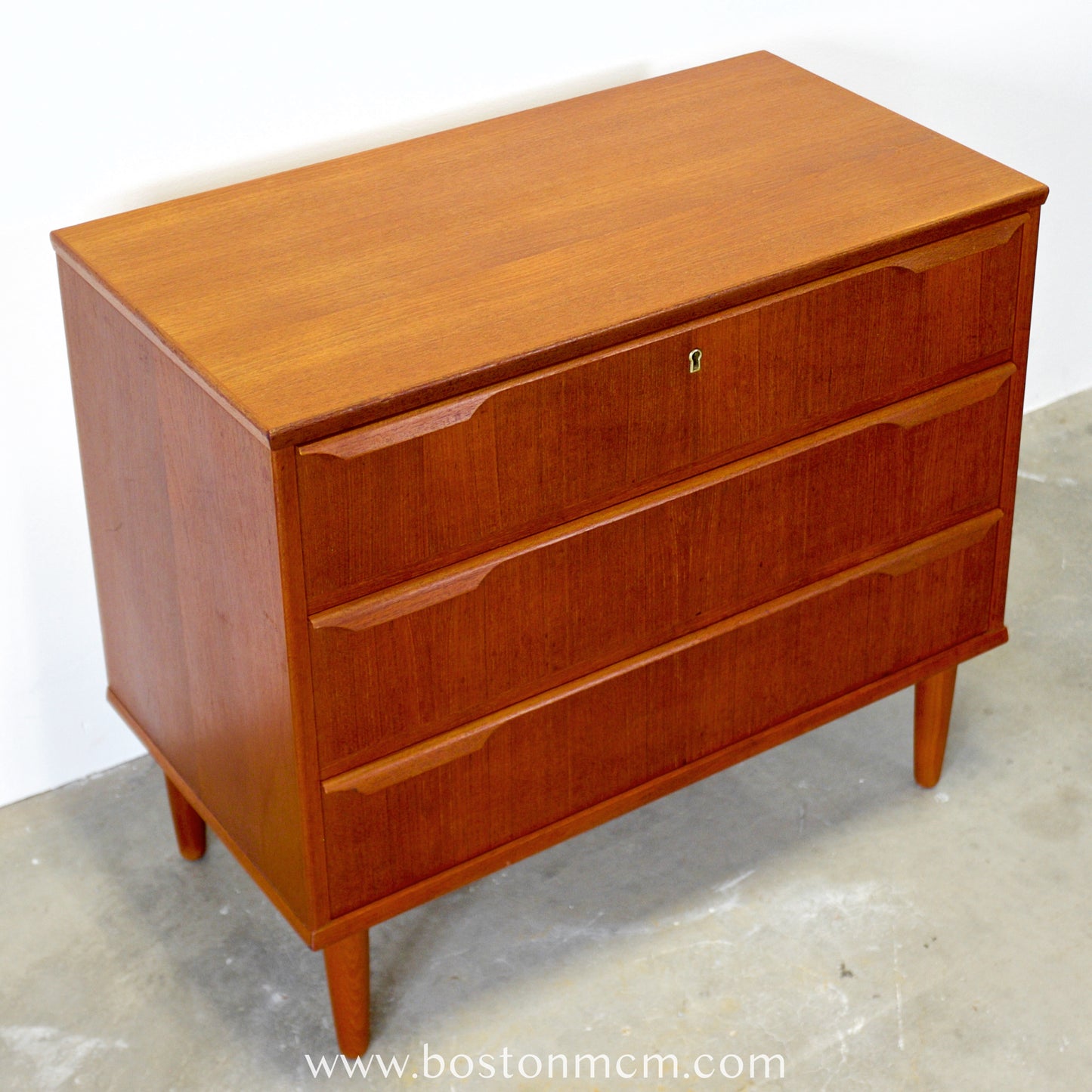 Danish Teak 3 Drawer Dresser / Chest of Drawers - #A1787