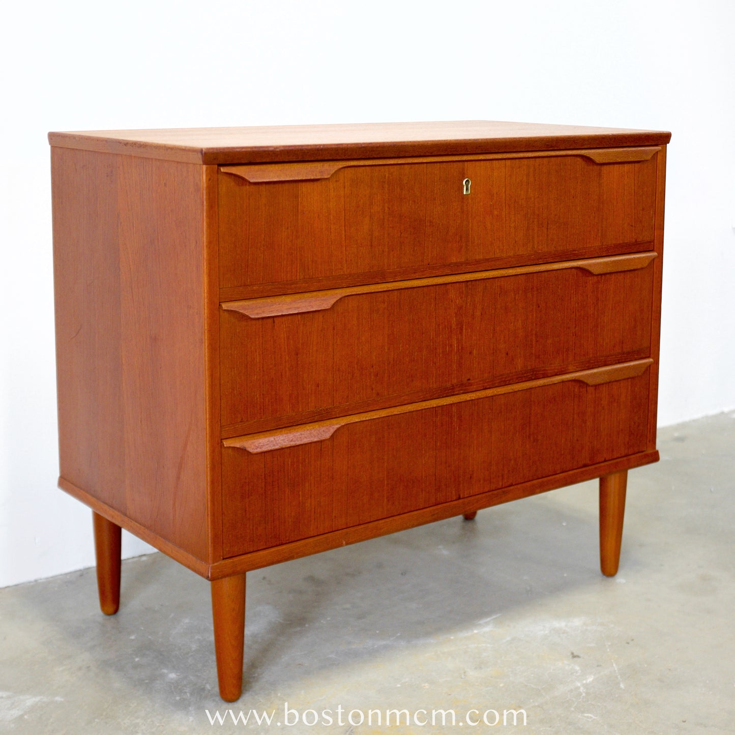 Danish Teak 3 Drawer Dresser / Chest of Drawers - #A1787