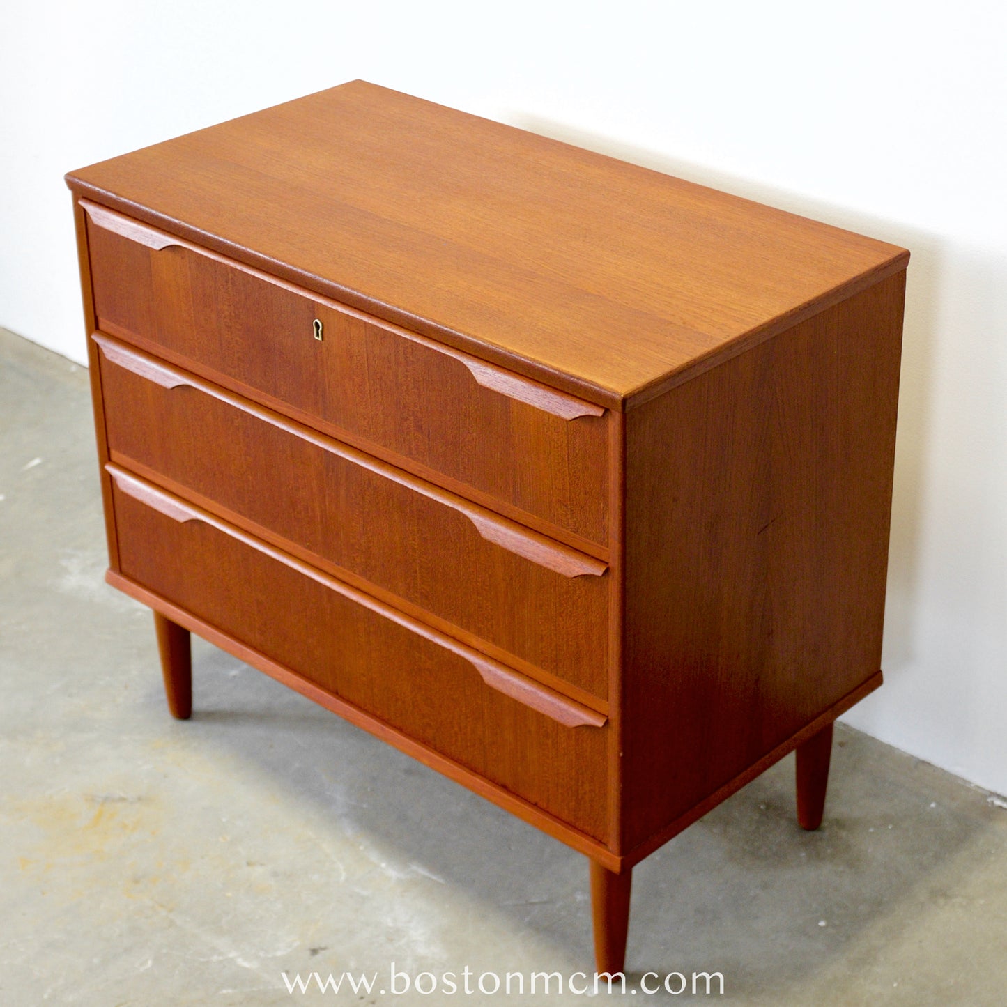 Danish Teak 3 Drawer Dresser / Chest of Drawers - #A1787