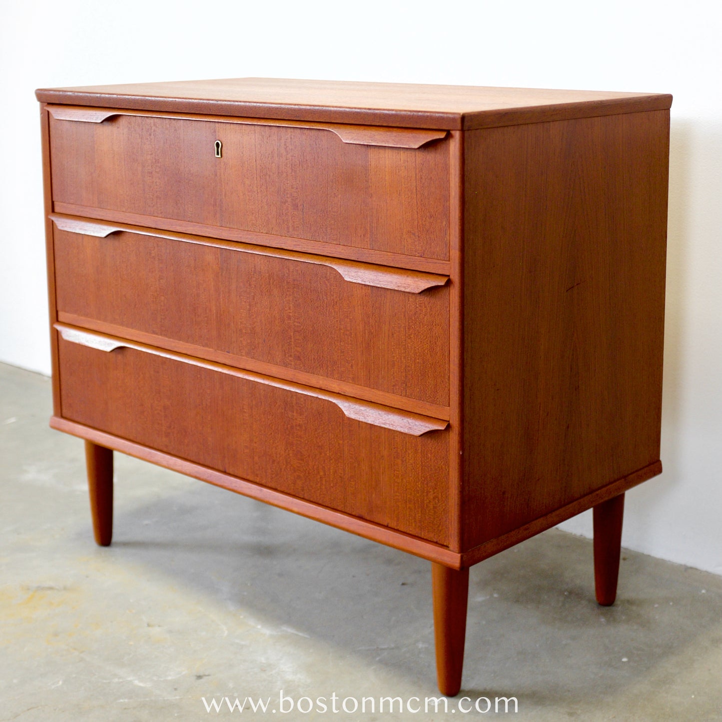Danish Teak 3 Drawer Dresser / Chest of Drawers - #A1787