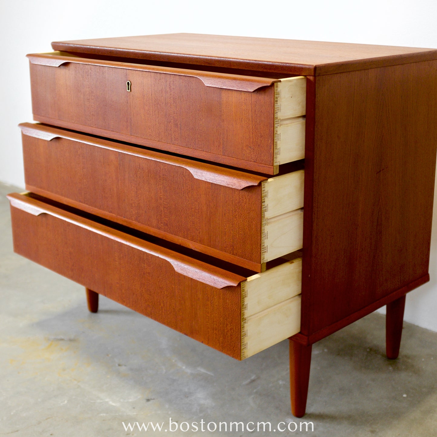 Danish Teak 3 Drawer Dresser / Chest of Drawers - #A1787
