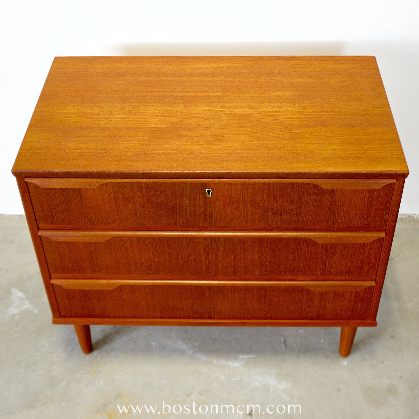 Danish Teak 3 Drawer Dresser / Chest of Drawers - #A1787
