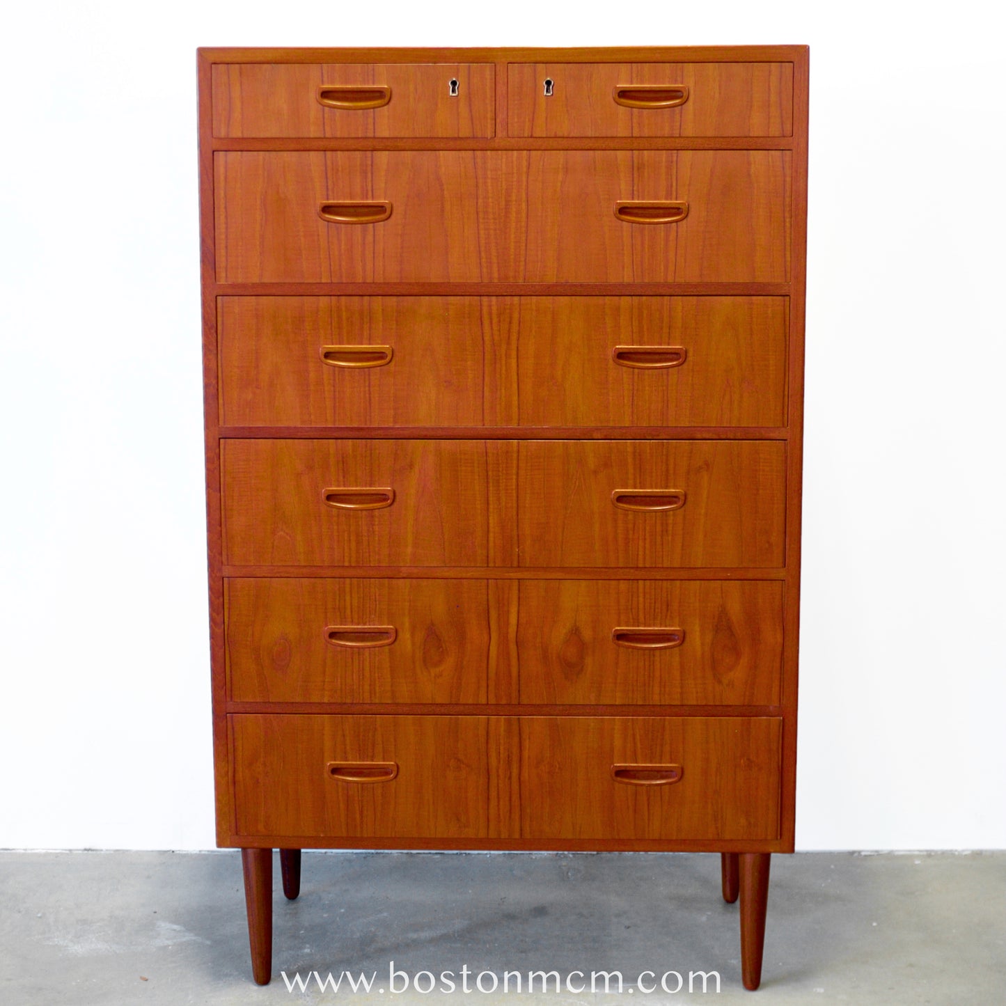Danish Teak Seven Drawer Dresser - #A1796