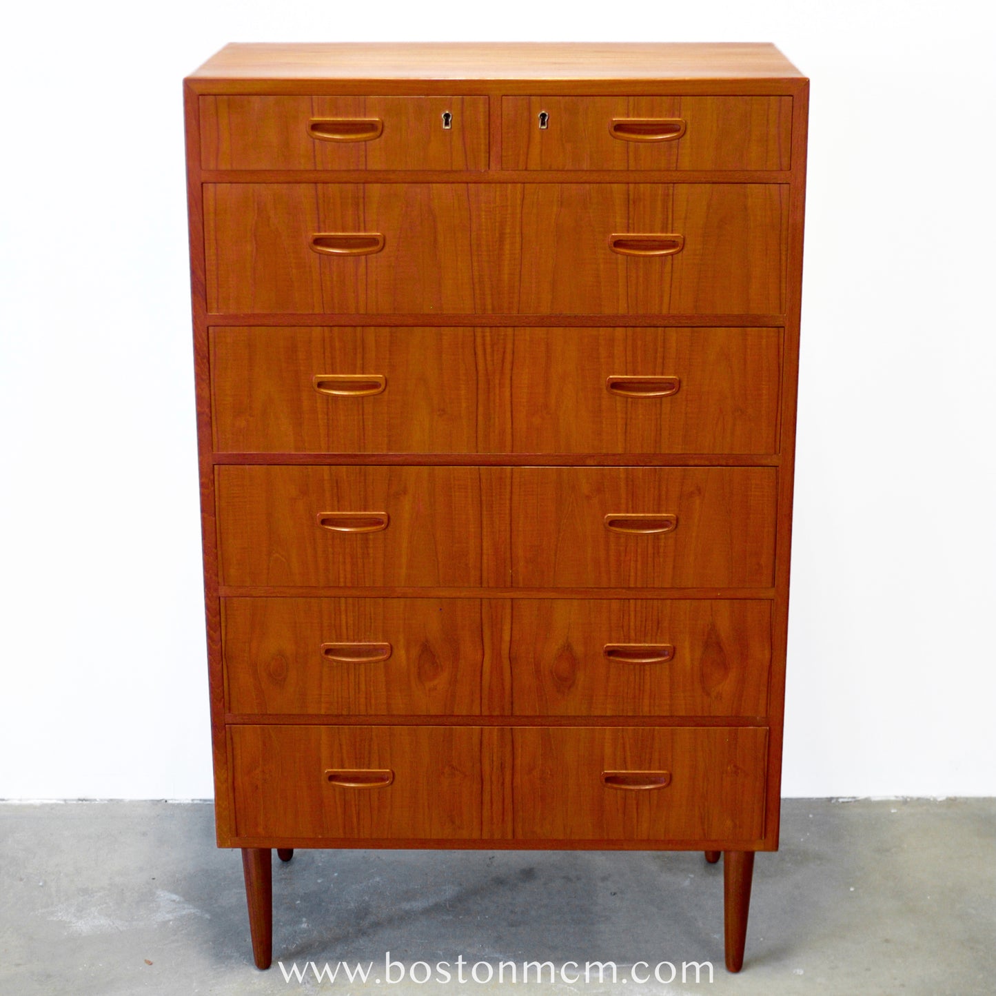 Danish Teak Seven Drawer Dresser - #A1796