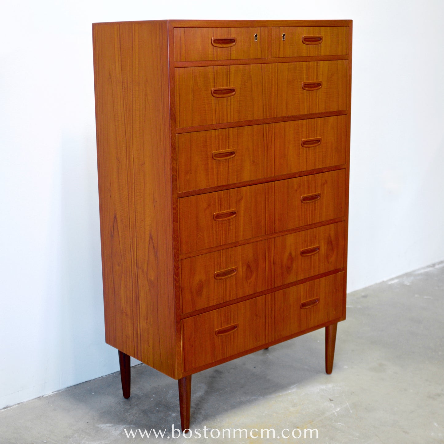 Danish Teak Seven Drawer Dresser - #A1796