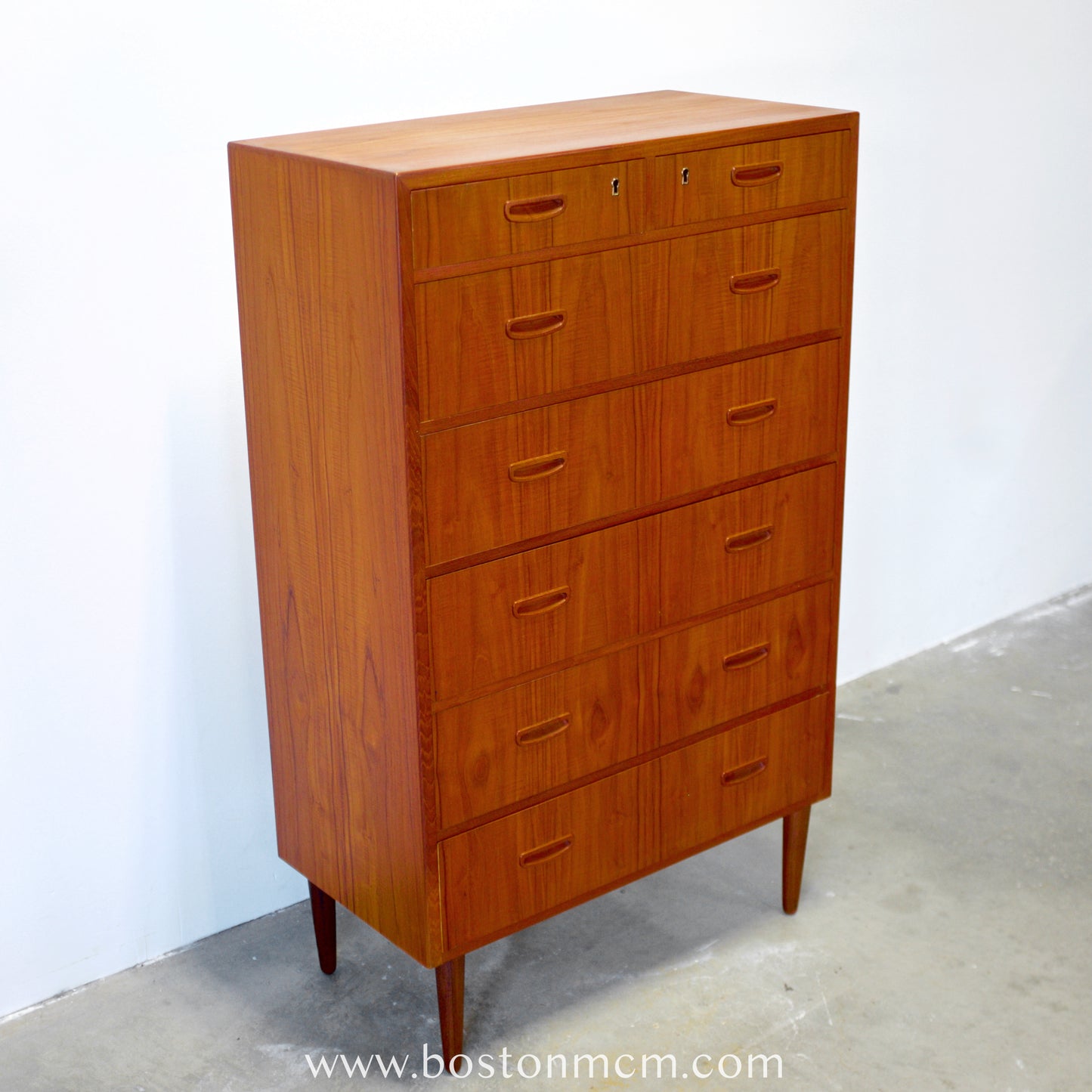 Danish Teak Seven Drawer Dresser - #A1796
