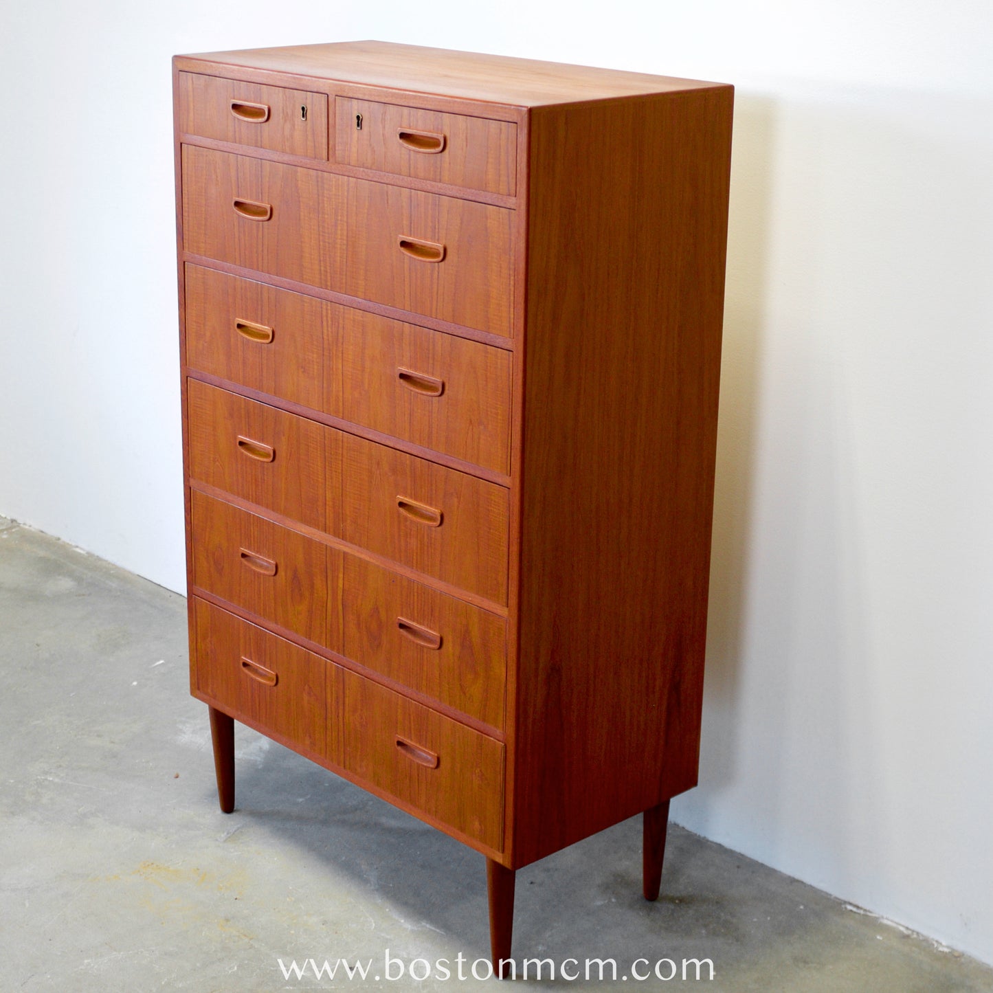 Danish Teak Seven Drawer Dresser - #A1796