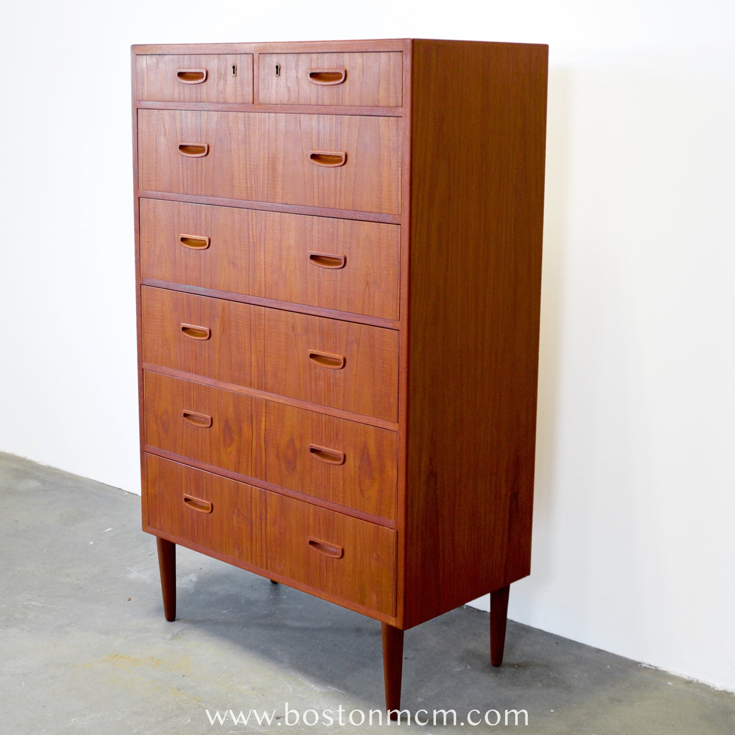 Danish Teak Seven Drawer Dresser - #A1796