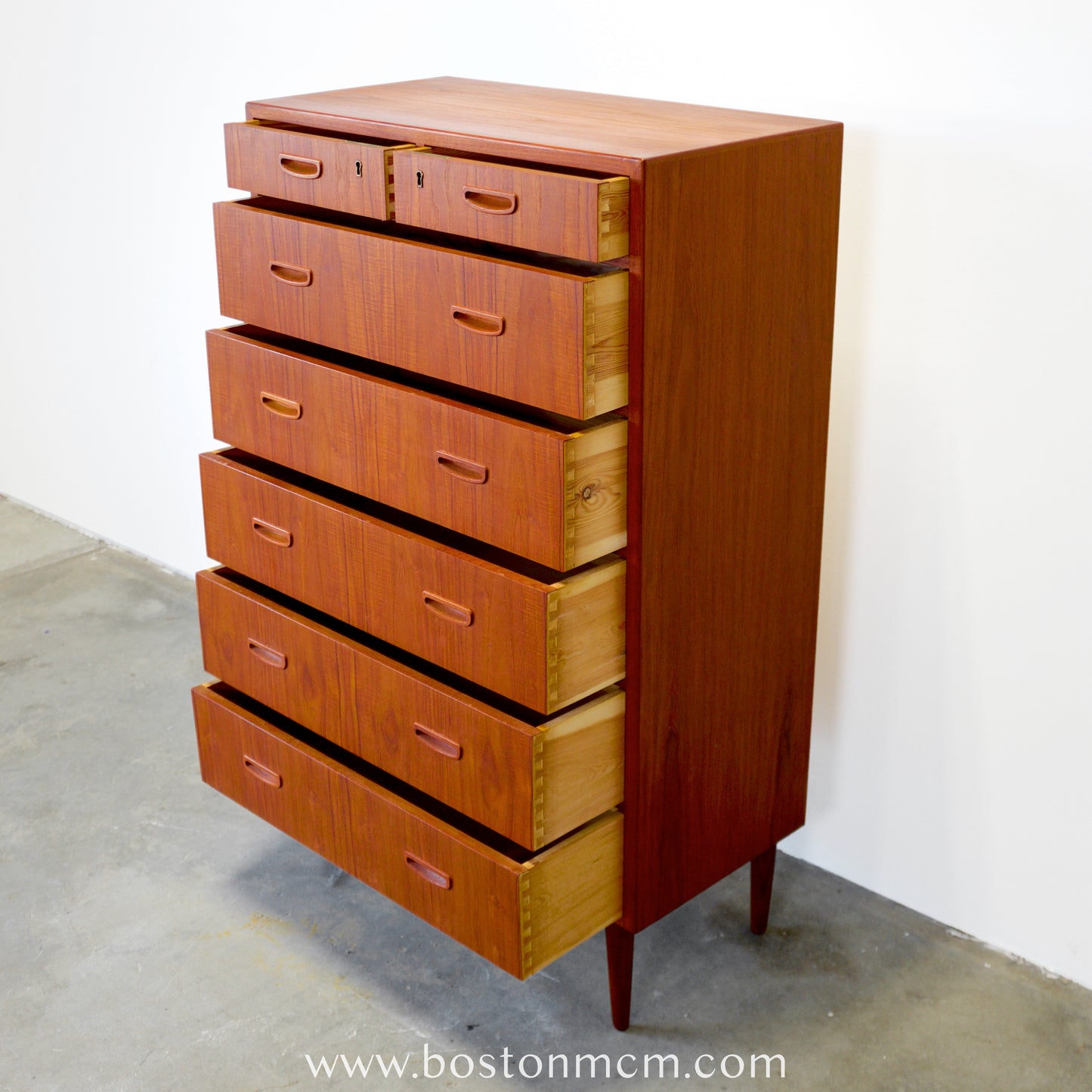 Danish Teak Seven Drawer Dresser - #A1796