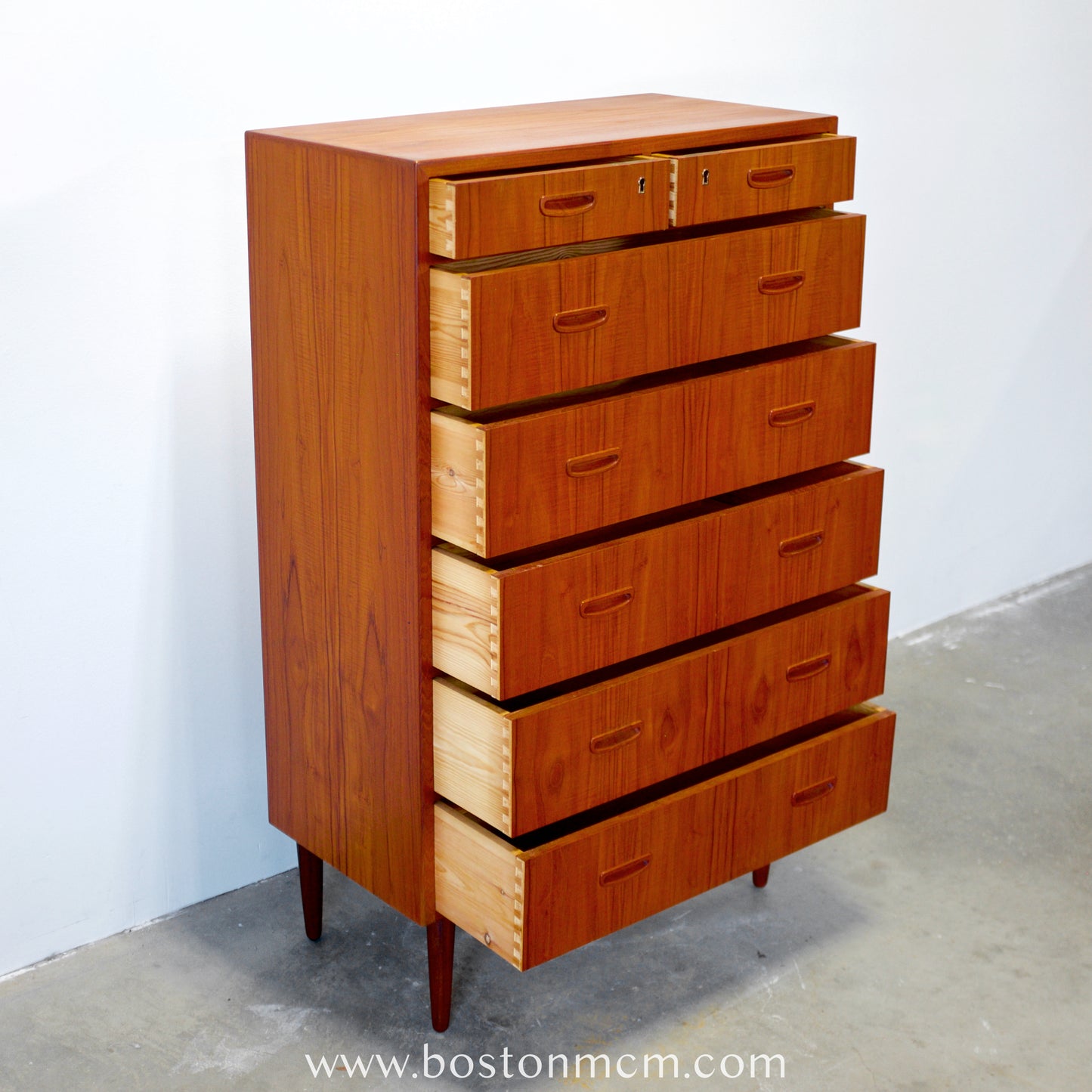Danish Teak Seven Drawer Dresser - #A1796