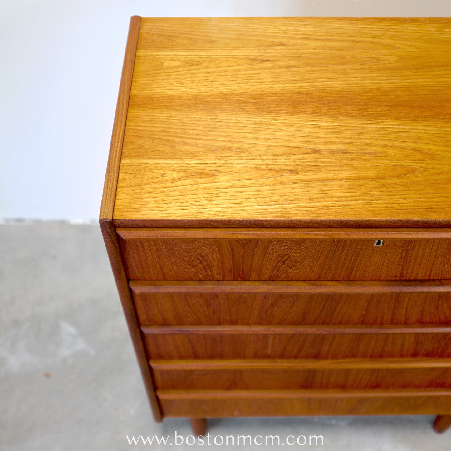 Danish Teak Five Drawer Dresser - #A1812