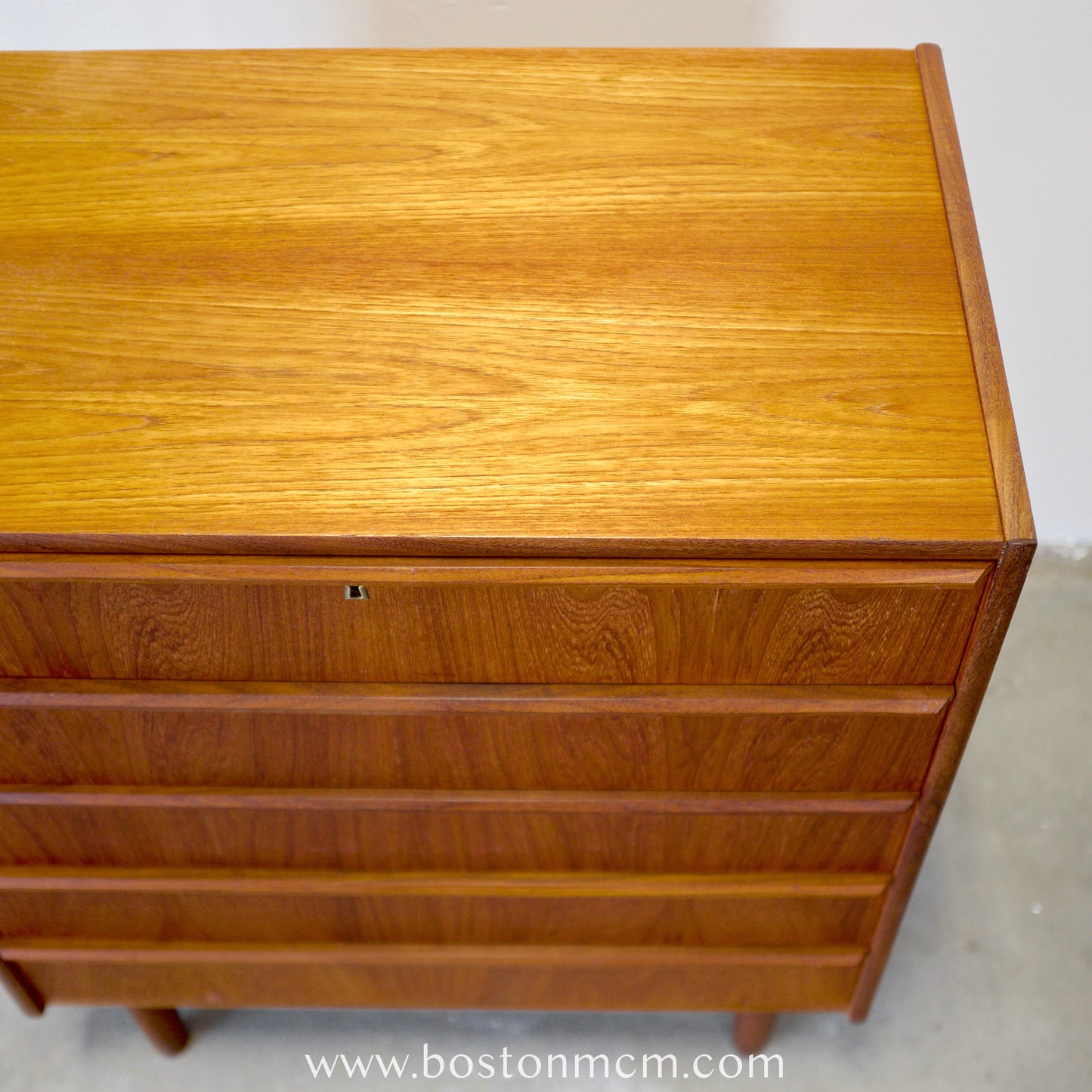 Danish Teak Five Drawer Dresser - #A1812
