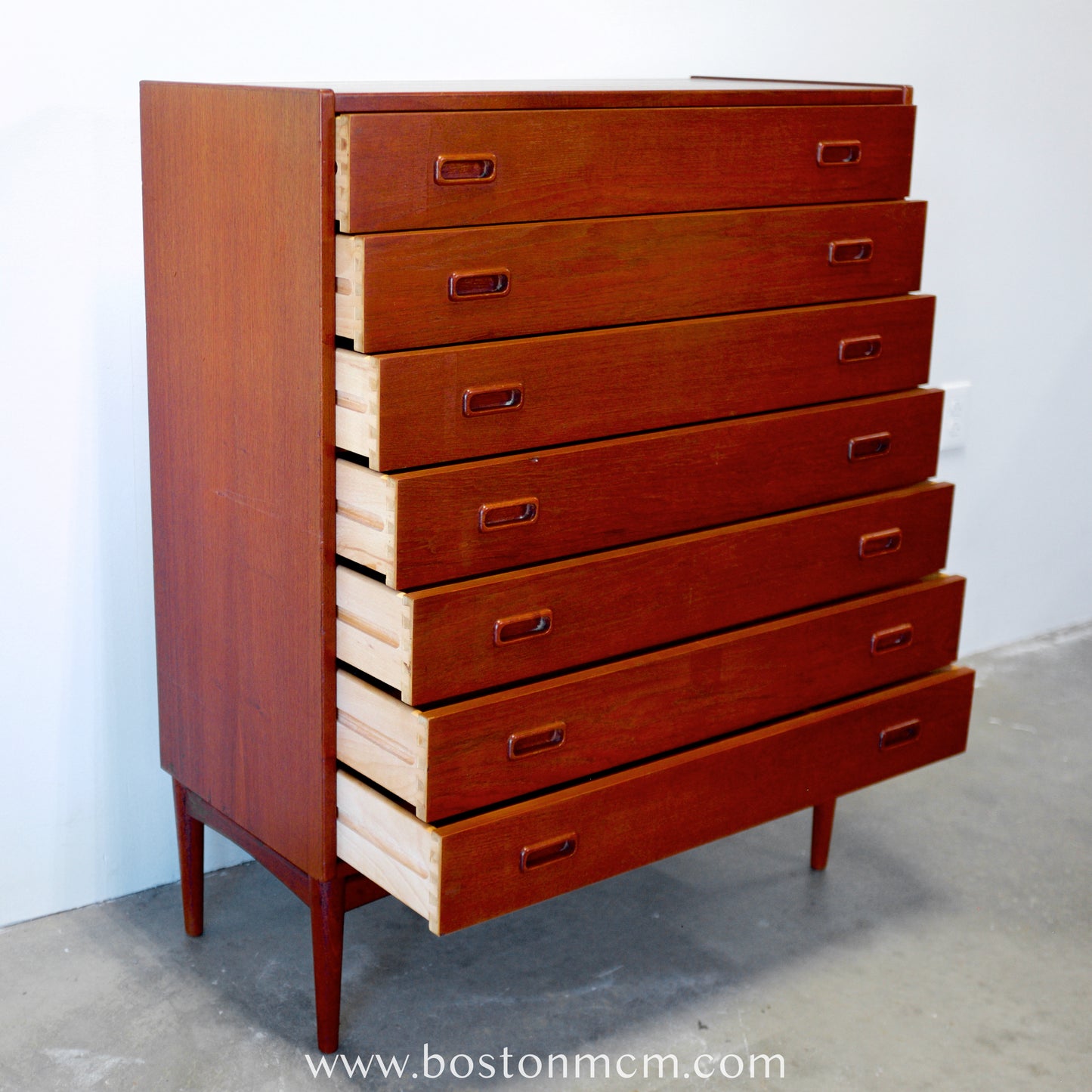 Mogens Kold Danish Teak 7 Drawer Dresser Designed by Arne Hovmand-Olsen - #A1521