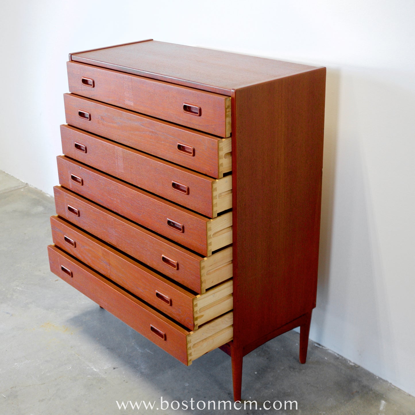 Mogens Kold Danish Teak 7 Drawer Dresser Designed by Arne Hovmand-Olsen - #A1521