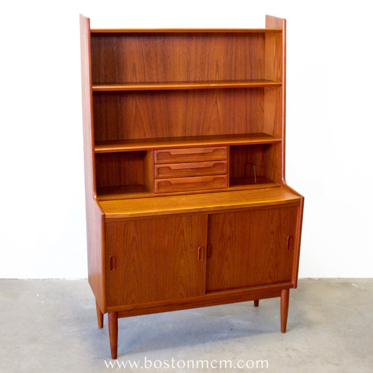 Brdr. Larsen Møbelfabrik Teak Secretary Desk w/ Bookcase - #A1793