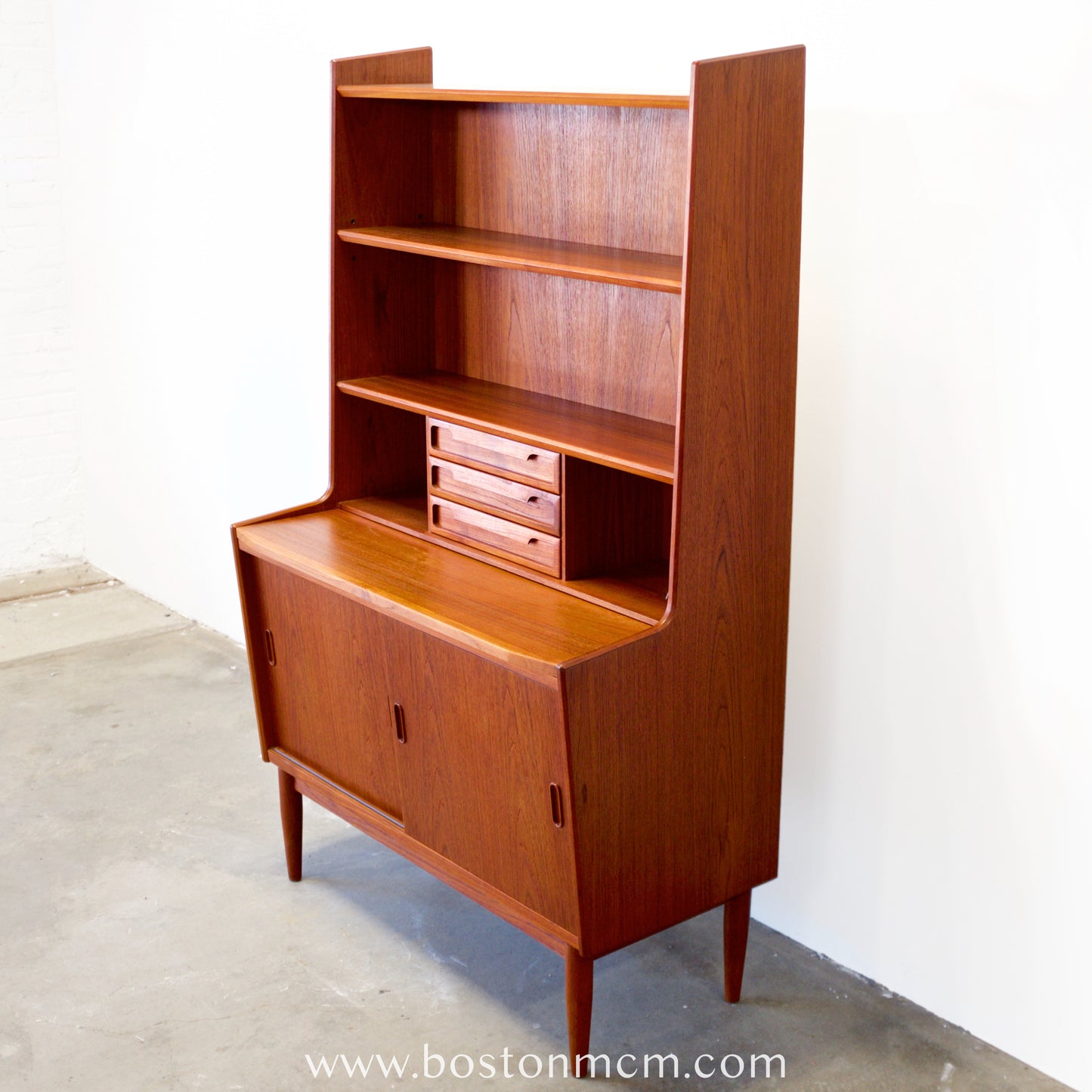 Brdr. Larsen Møbelfabrik Teak Secretary Desk w/ Bookcase - #A1793