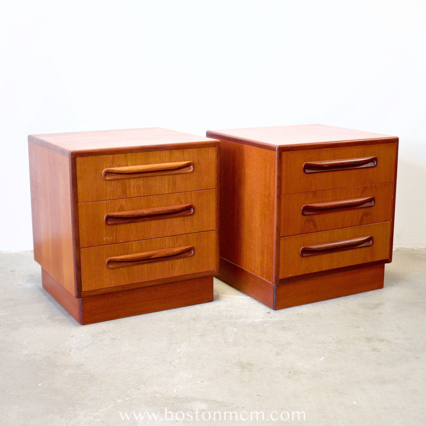 G-Plan "Fresco" Teak Pair of 3 Drawer Nightstands - #B92