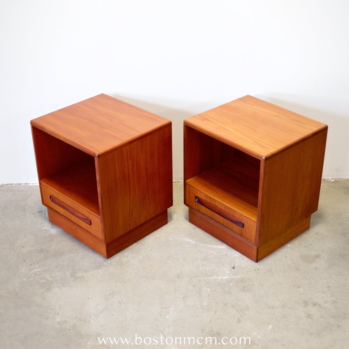 G-Plan "Fresco" Teak Pair of 1 Drawer Nightstands - #B49/76