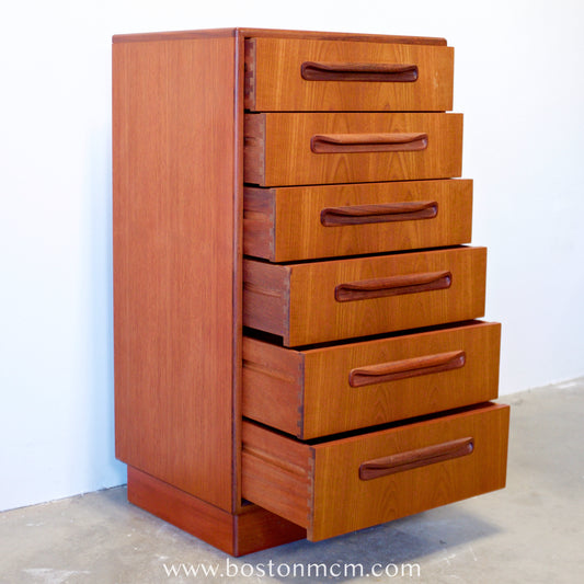 G-Plan "Fresco" Teak Tall Dresser / Chest of Six Drawers - #B66