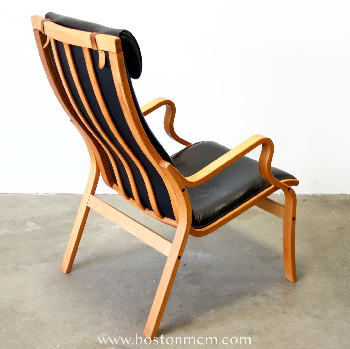 Skovby Møbelfabrik "Bern" Bentwood Beech Armchair with Leather Upholstery - #A2195