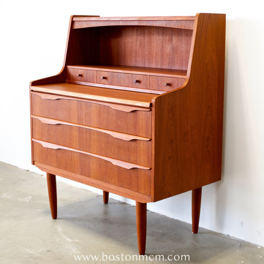 Danish Teak Secretary Desk - #A2255