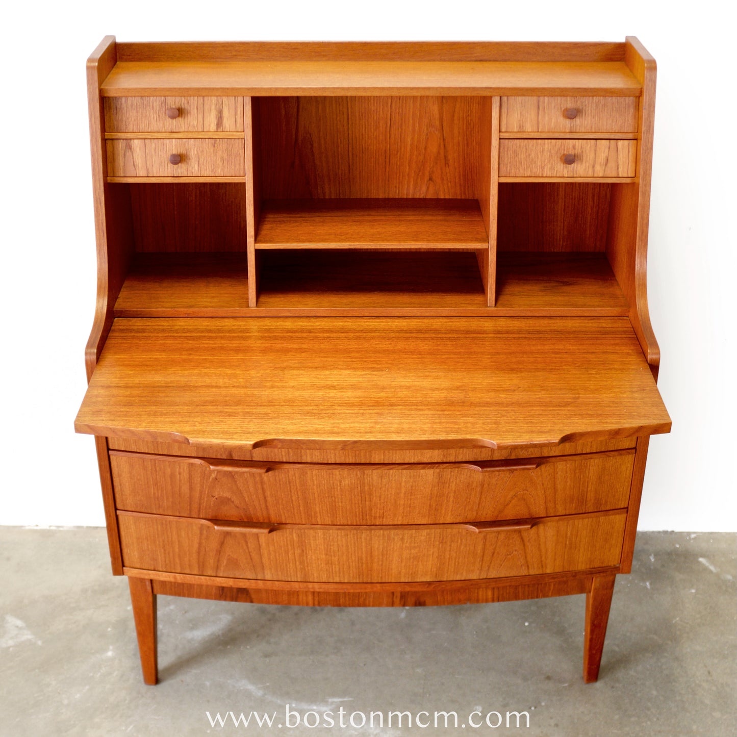 Danish Teak Secretary Desk - #A2257