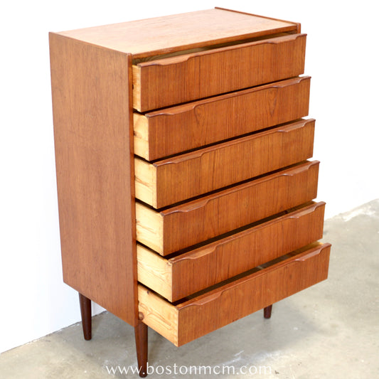 Danish Teak 6 Drawer Dresser - #A1917