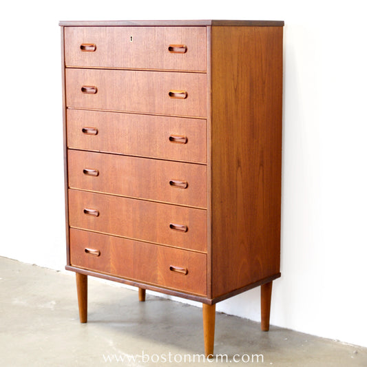 Danish Teak 6 Drawer Dresser - #A2208