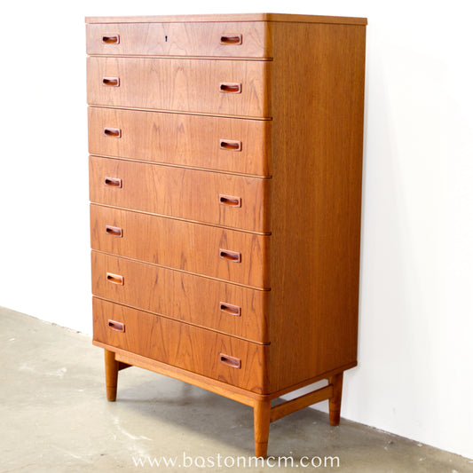 Omann Jun. Møbelfabrik Teak 7 Drawer Model No. 128 Highboy / Tall Dresser - #A1915