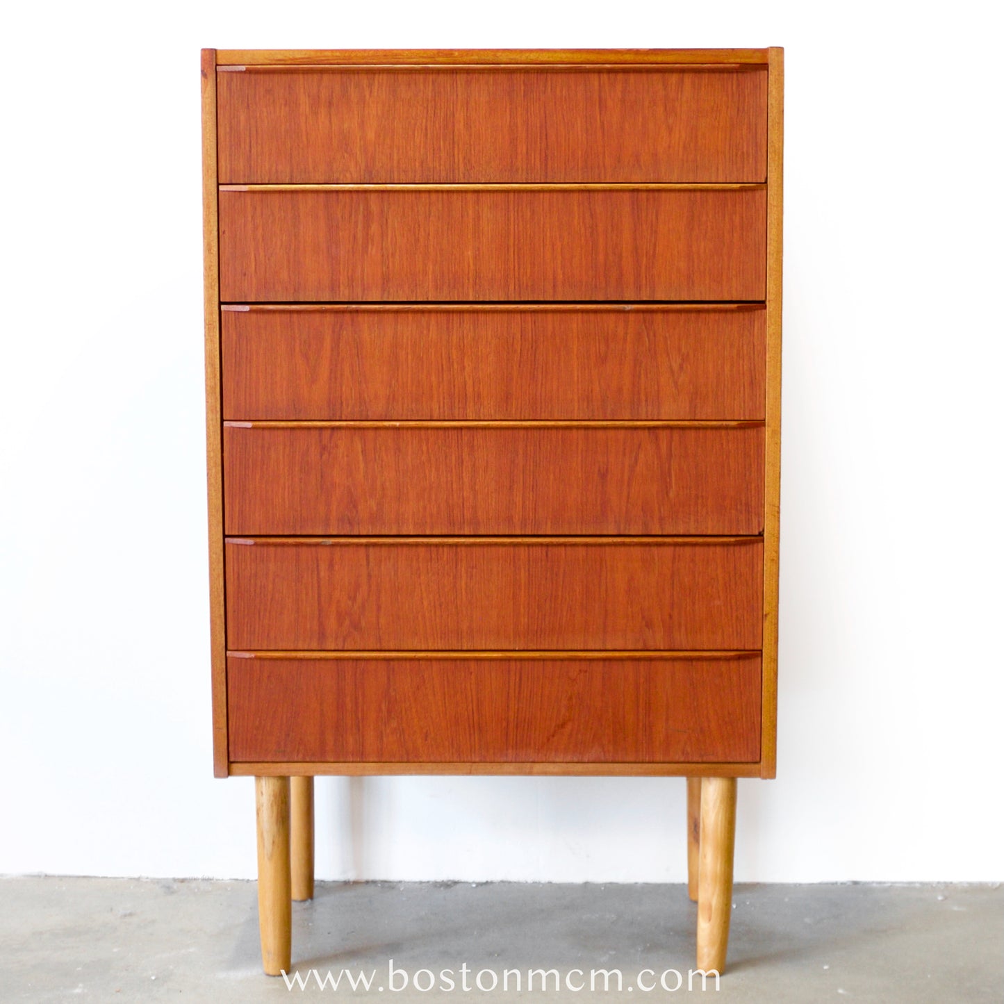 Danish Teak Six Drawer Dresser - #A2215