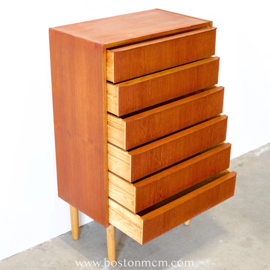 Danish Teak Six Drawer Dresser - #A2215