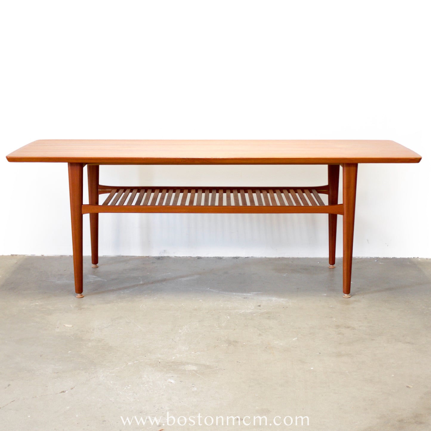 Danish Teak Coffee Table with Slatted Lower Shelf - #A1899