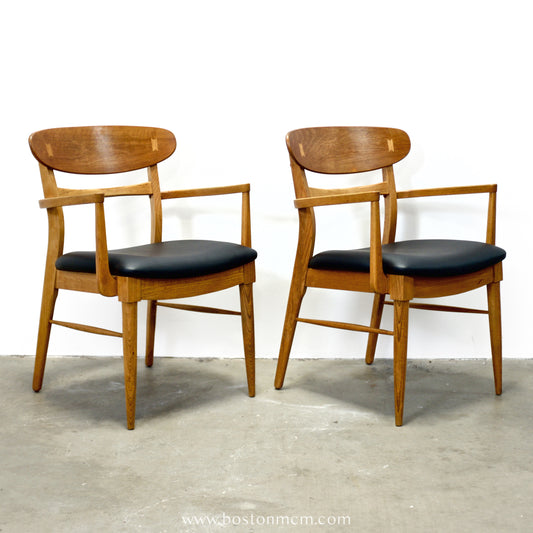 Lane “Acclaim” Walnut & Ash Pair of Armchairs - #A2201-1