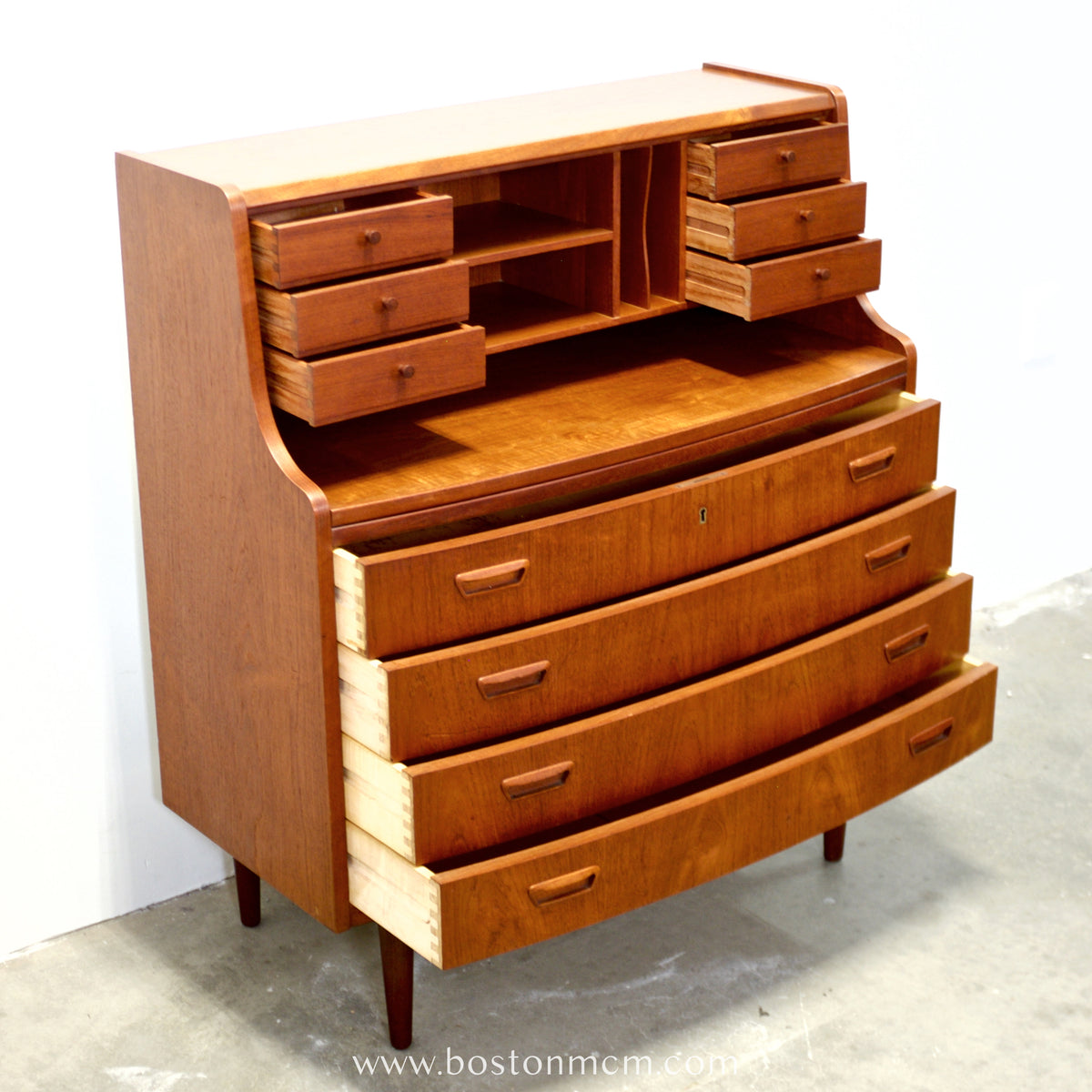 Danish Teak Secretary Desk - #A1850