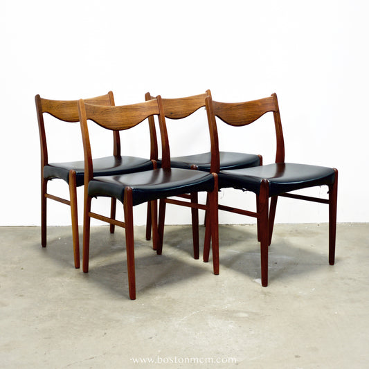 Glyngøre Stolefabrik Set of 4 Rosewood Model No. GS60 Dining Chairs Designed by Arne Wahl Iversen - #A1892