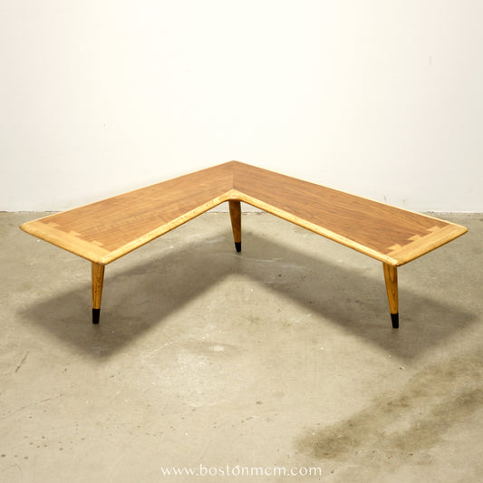 Lane “Acclaim” Walnut & Ash Boomerang Coffee Table - #A2264