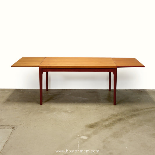 Vejle Stole - og Møbelfabrik Teak Draw Leaf Dining Table Designed by Henning Kjærnulf - #A2155