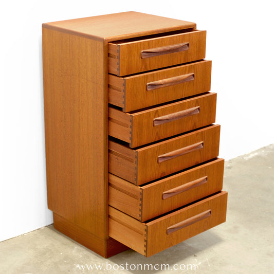 G-Plan "Fresco" Teak Tall Dresser / Chest of Six Drawers - #B67