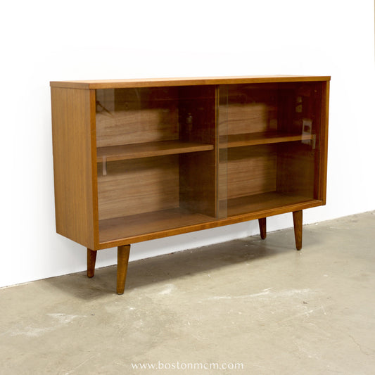 British Teak Bookcase w/ Glass Doors - #A2334
