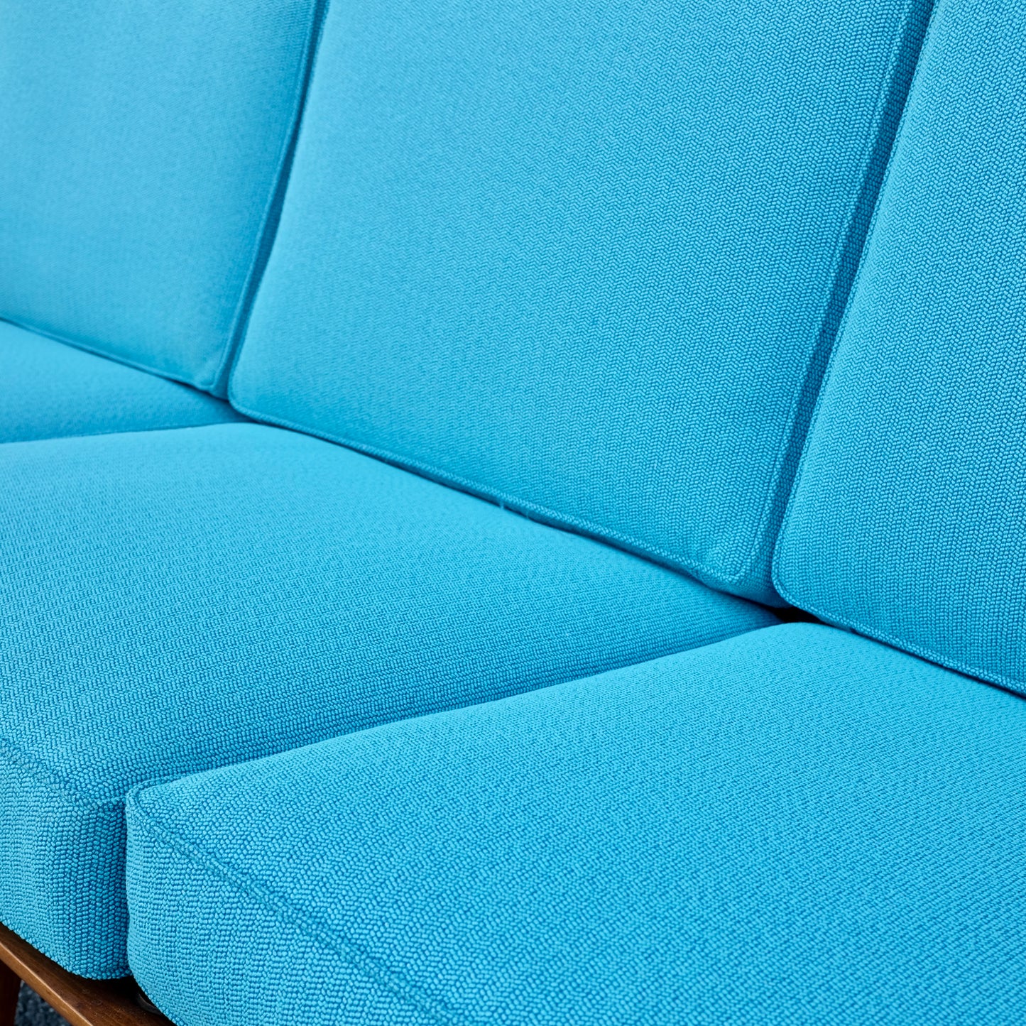 Walnut Spindle-Back Couch - Newly Upholstered