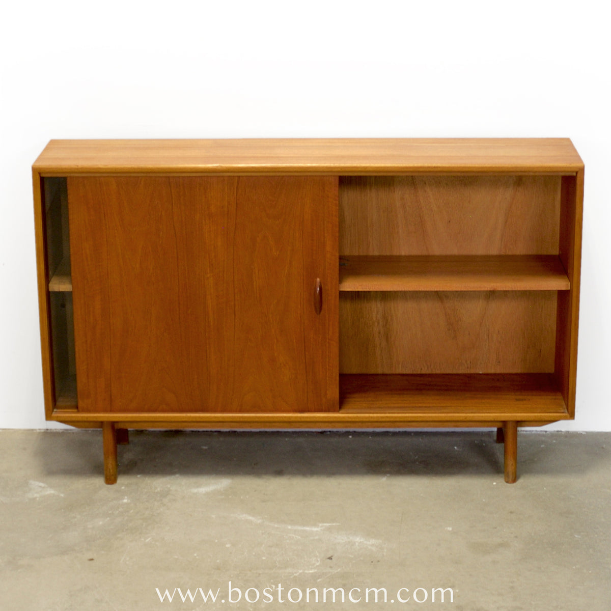 Herbert Gibbs Ltd. British Teak Bookcase w/ Sliding Glass Door - #A2342