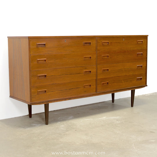 Danish Rosewood 8 Drawer Dresser - #A1869